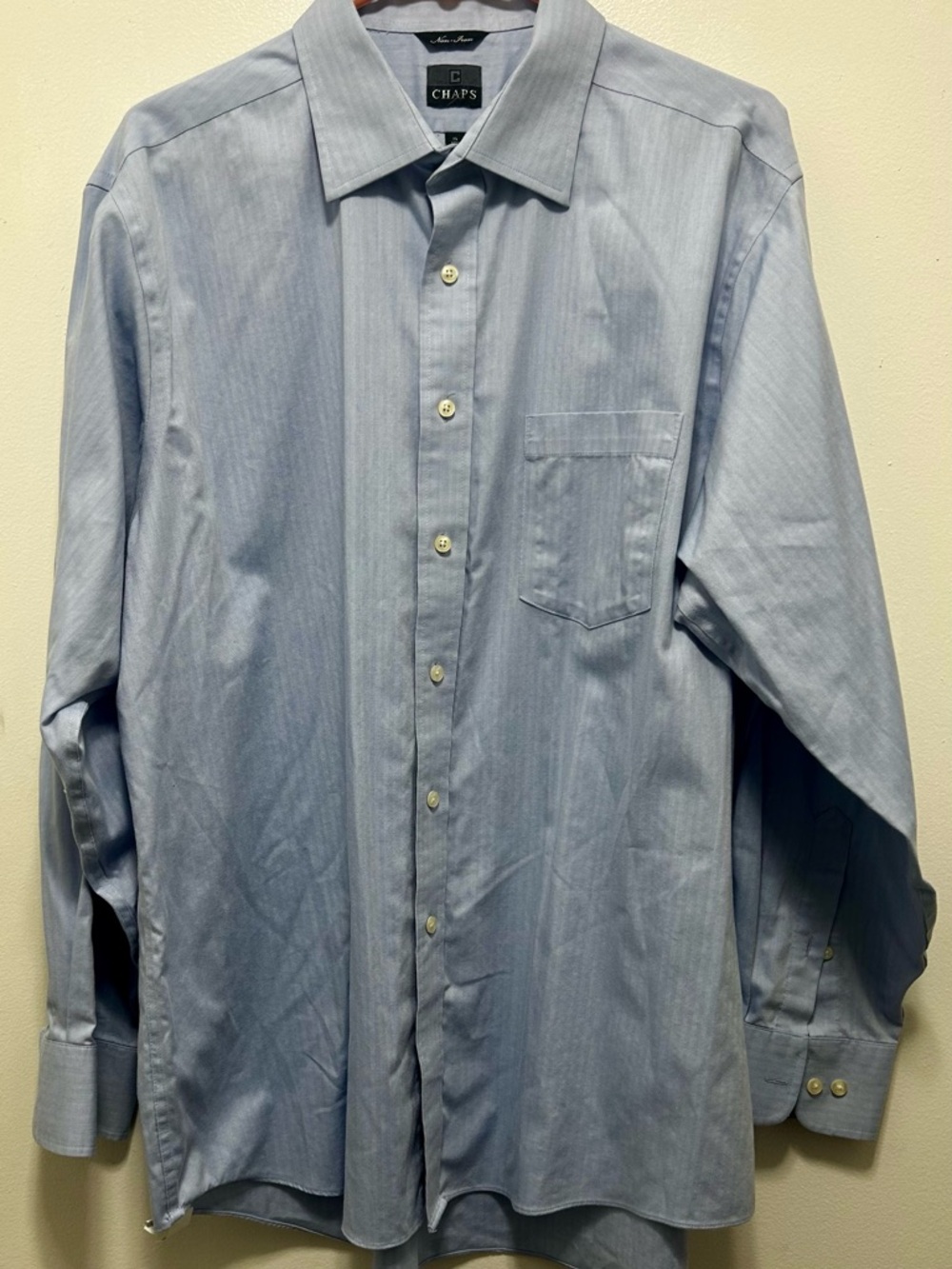 Chaps Men's Pale Blue Button-Front Dress‎ Shirt